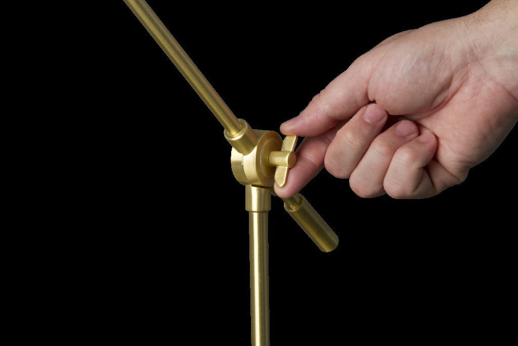 Shiny Satin Brass LED Adjustable Desk Lamp