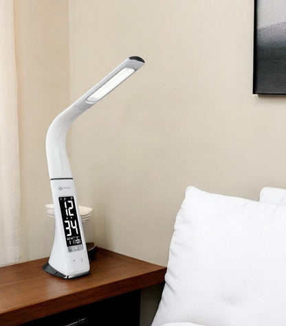 Contemporary White Sanitizing LED Desk Lamp