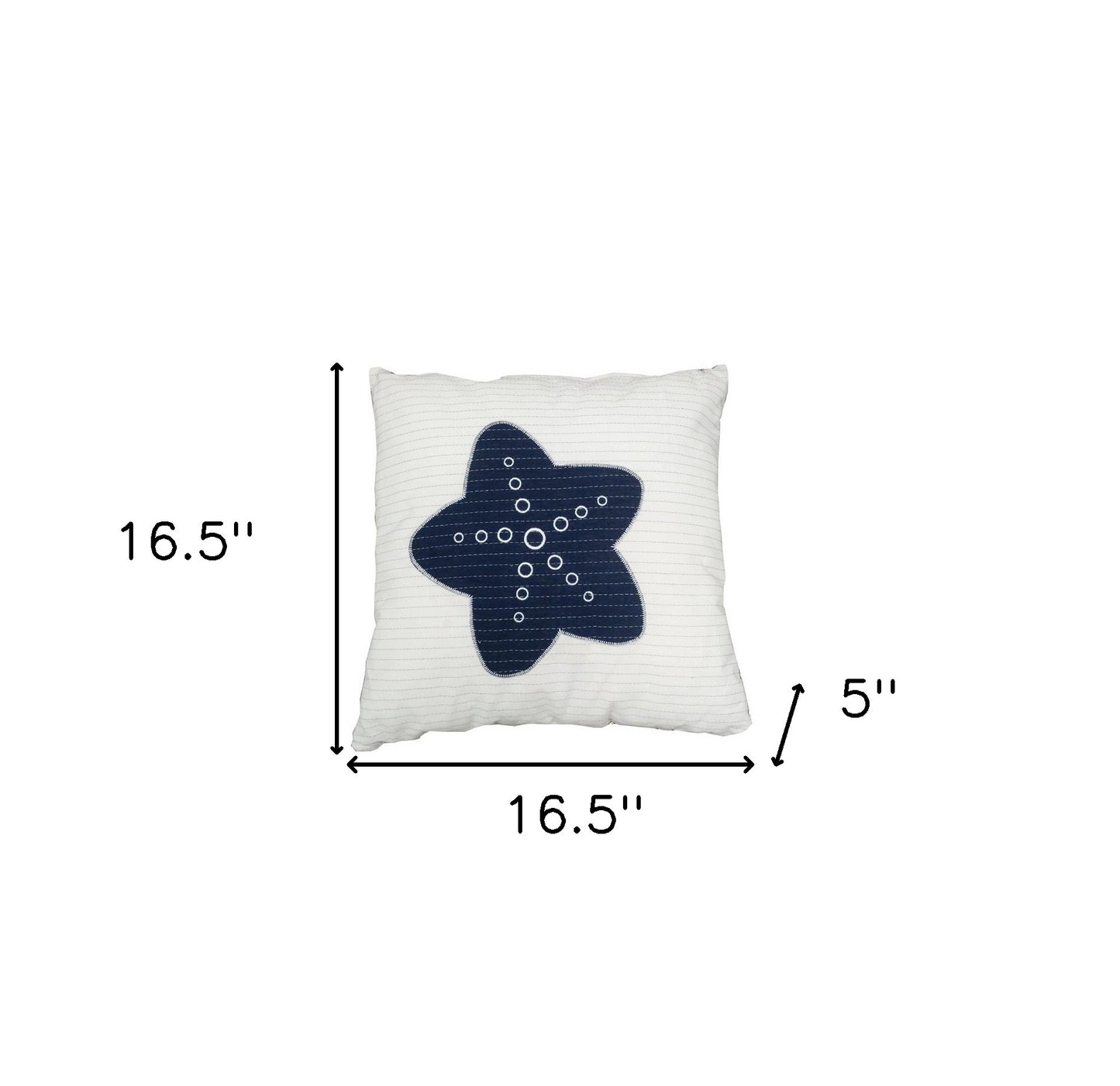 Set Of Two 17" X 17" Blue And White Starfish Throw Pillows
