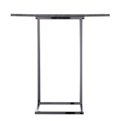25" Gray And Silver Wood And Iron Frame End Table