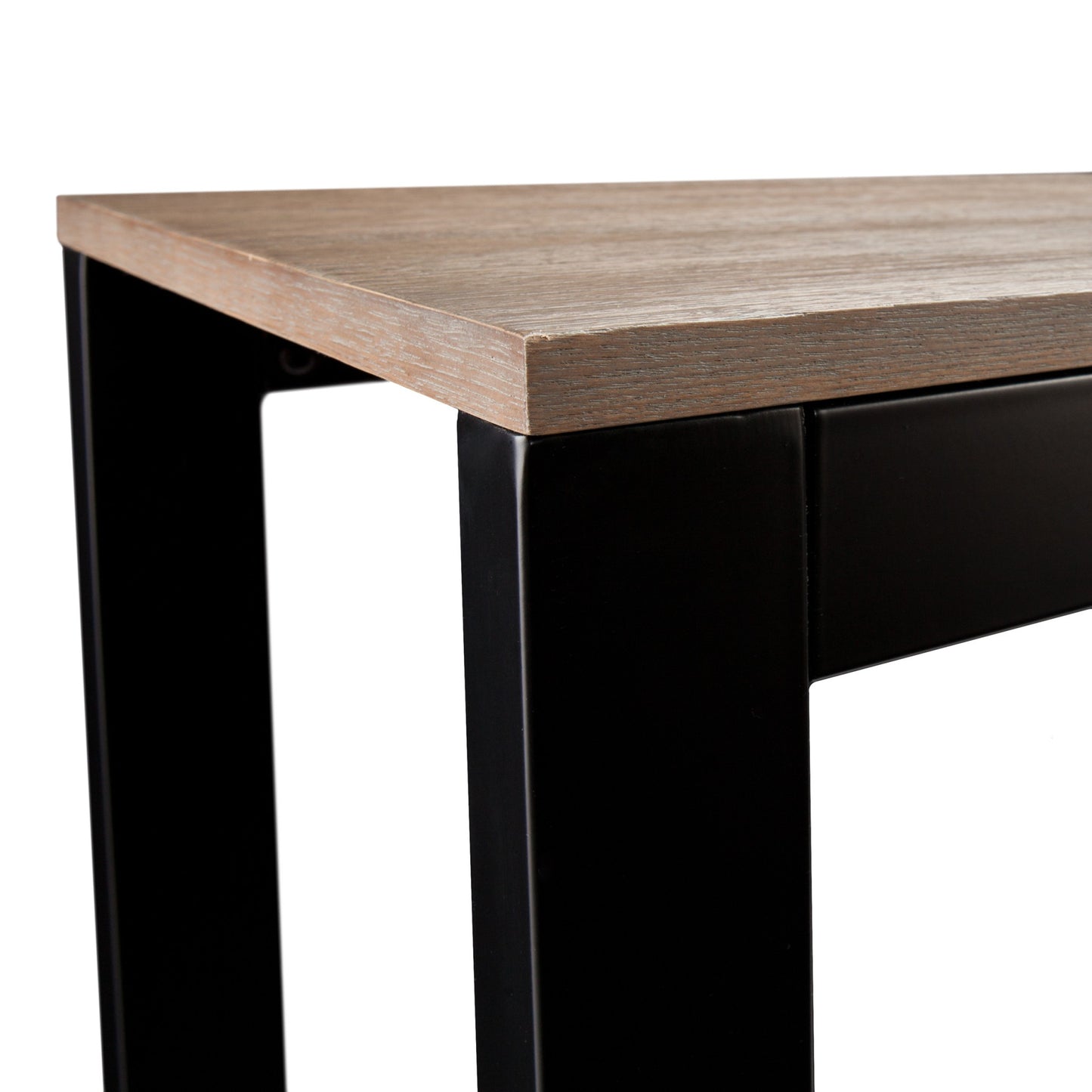 56" Natural and Black and Black Sled Console Table