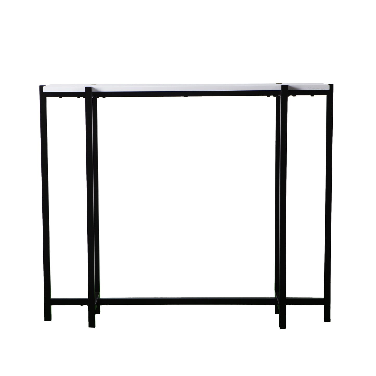 36" White and Black Frame Console Table