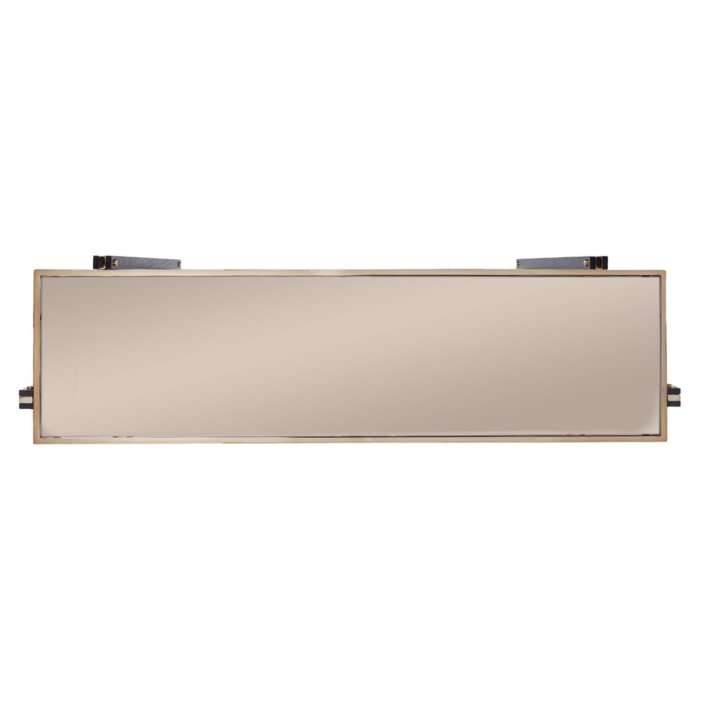 50" Smoky Black and Champagne Mirrored Glass Console Table With Shelf