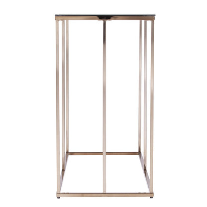 42" Clear and Gold Glass and Metal Frame Console Table