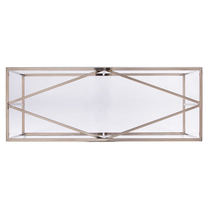 42" Clear and Gold Glass and Metal Frame Console Table