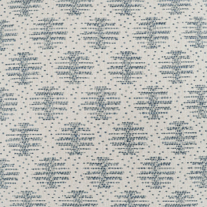 Blue-gray circular-dot motif on off-white fabric; 24x24 pillow.