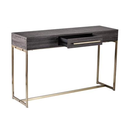 48" Gray and Gold Frame Console Table And Drawers