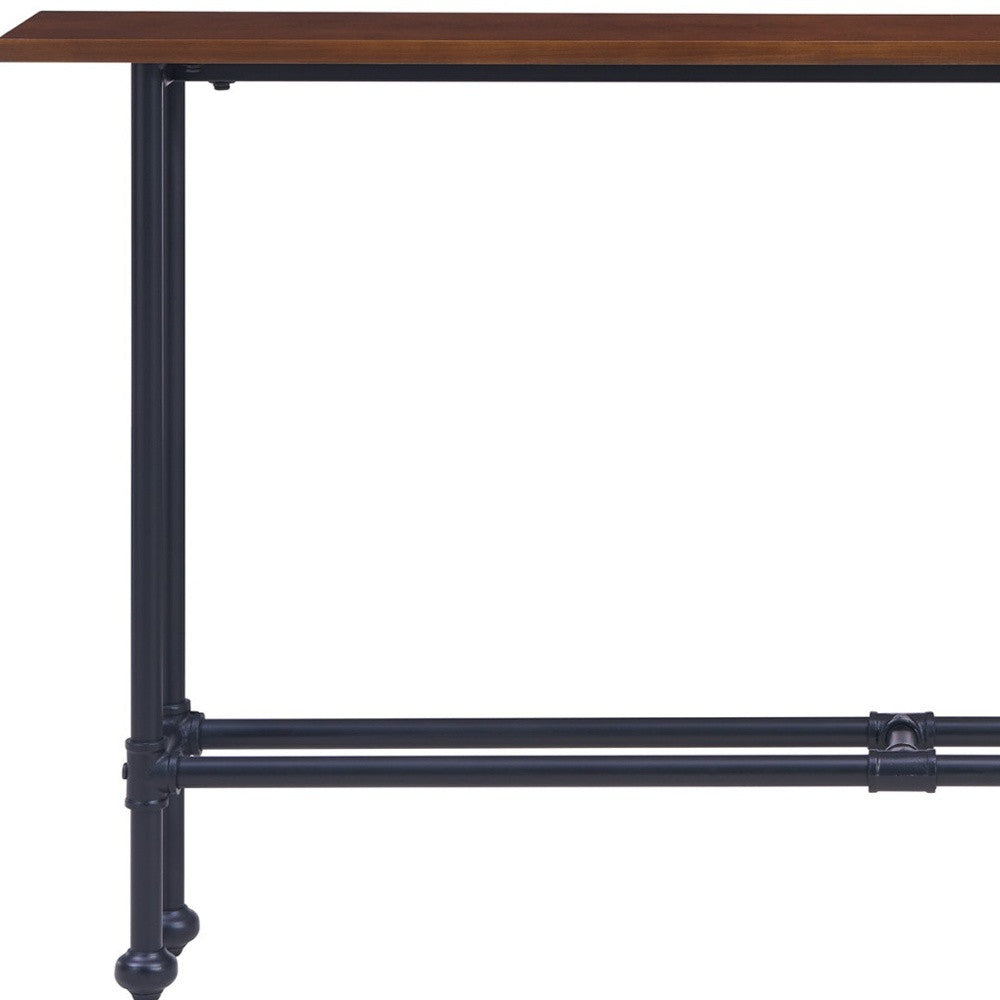 56" Espresso and Black Console Table