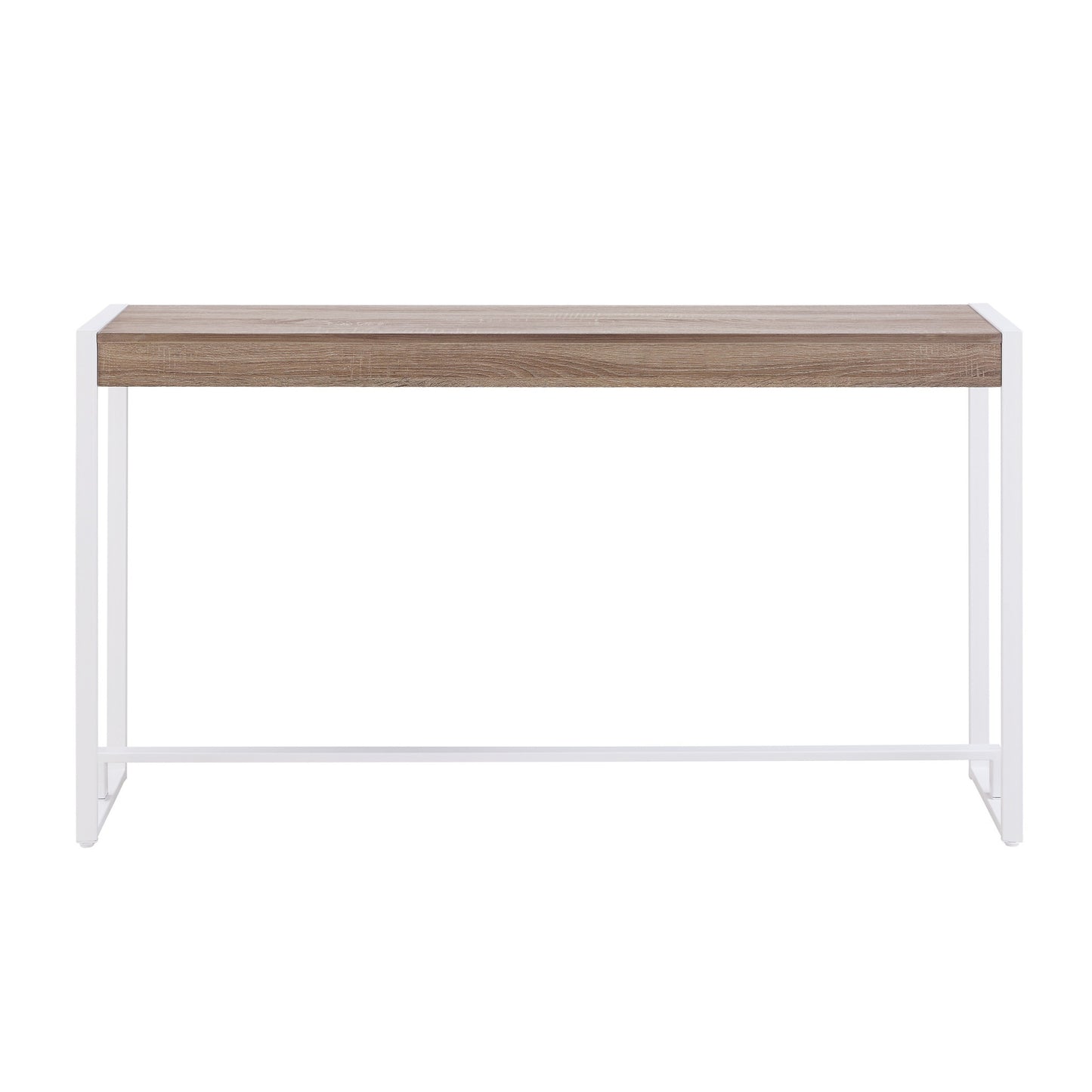 54" Gray Brown and White Sled Console Table