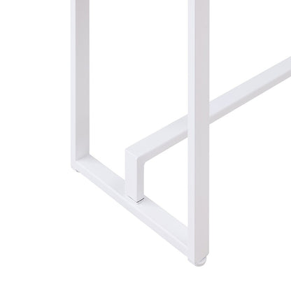 54" Gray Brown and White Sled Console Table