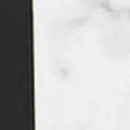 39" White and Black Faux Marble Sled Console Table
