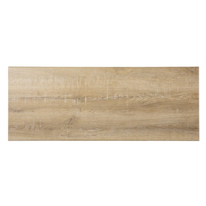 42" Natural Wood Floor Shelf Console Table With Two Shelves