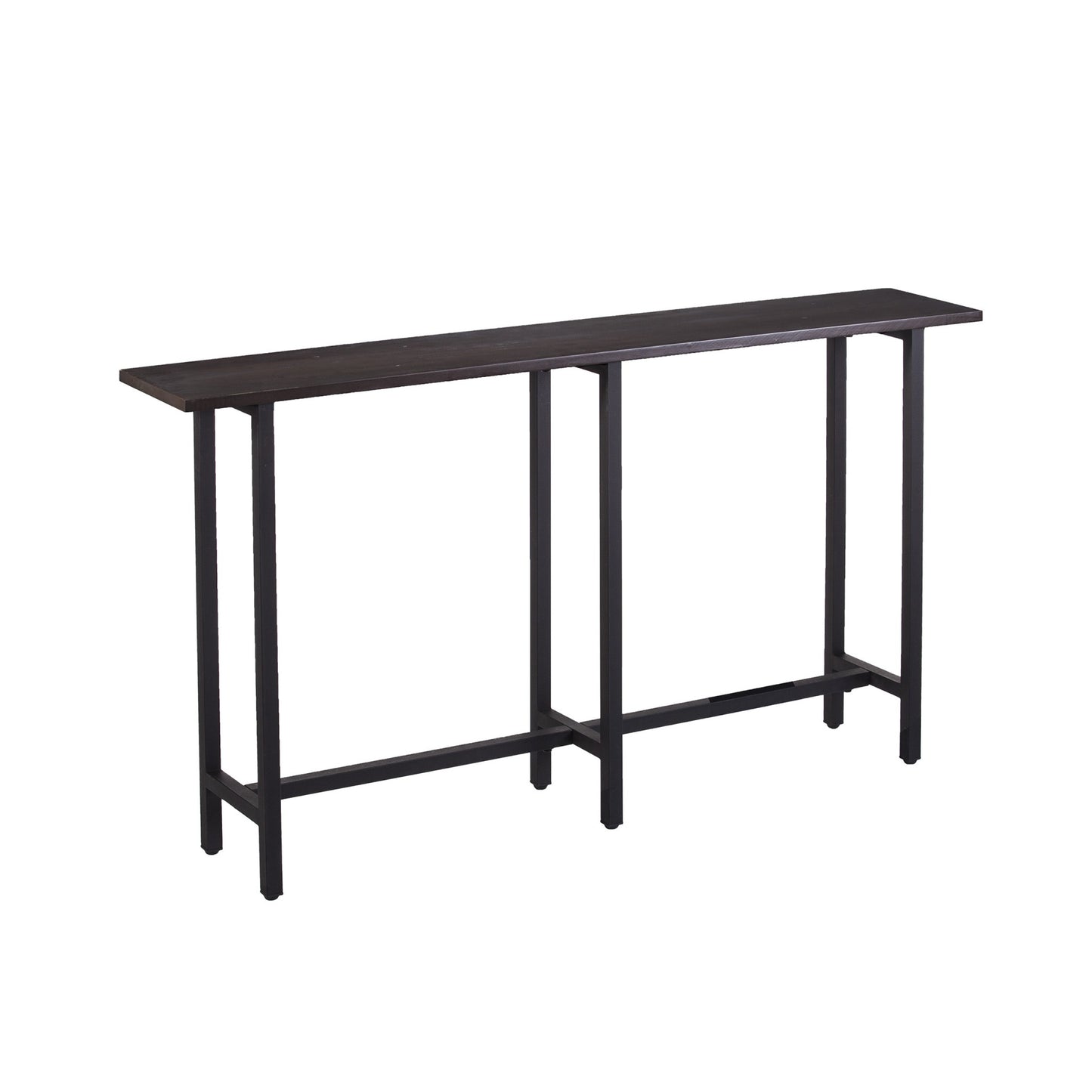 54" Espresso and Black Frame Console Table