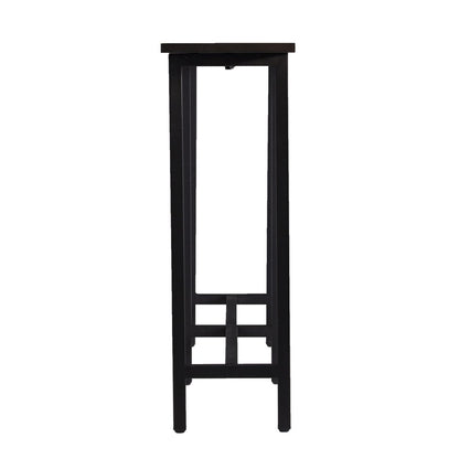 54" Espresso and Black Wood and Iron Console Table