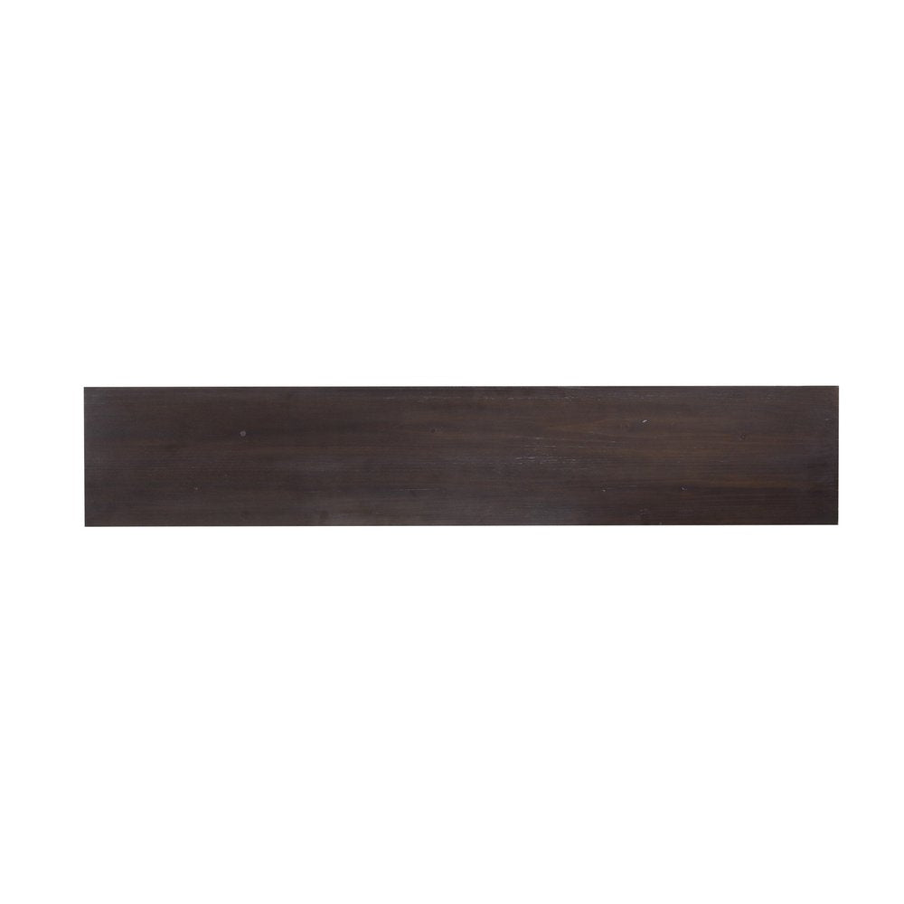 54" Espresso and Black Wood and Iron Console Table