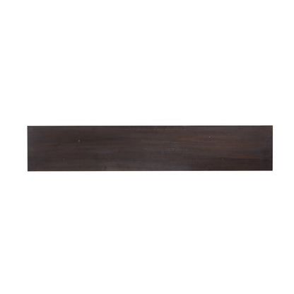 54" Espresso and Black Wood and Iron Console Table
