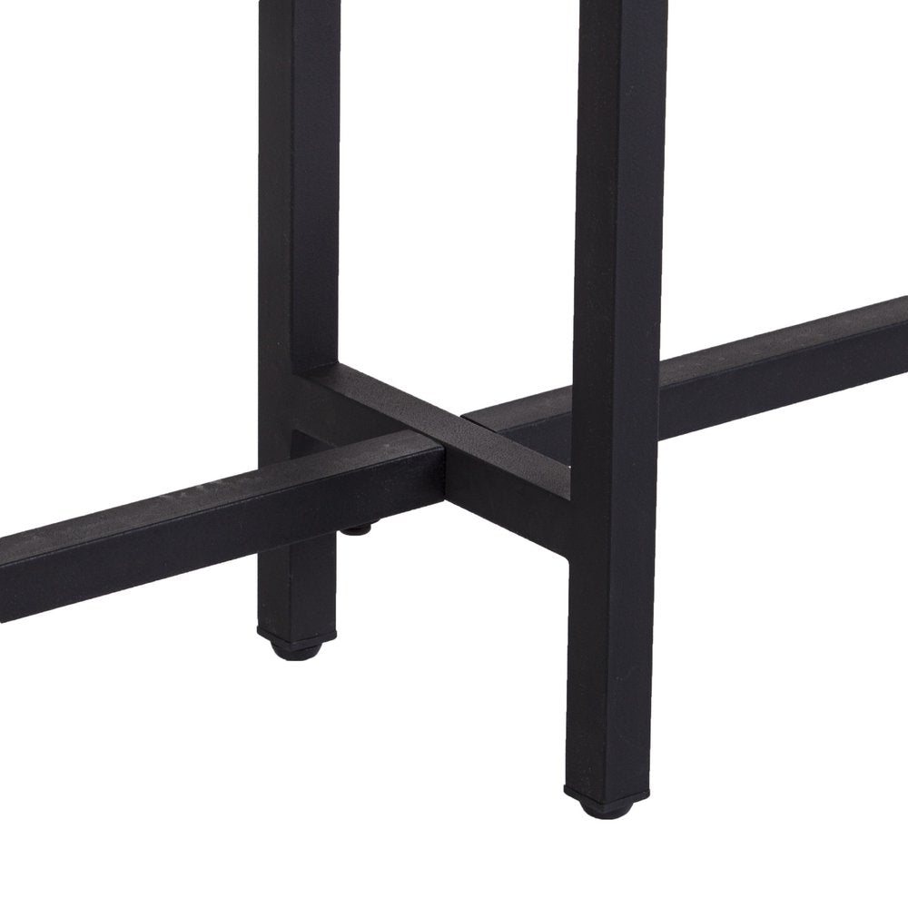 54" Espresso and Black Wood and Iron Console Table