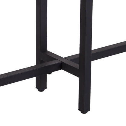54" Espresso and Black Wood and Iron Console Table