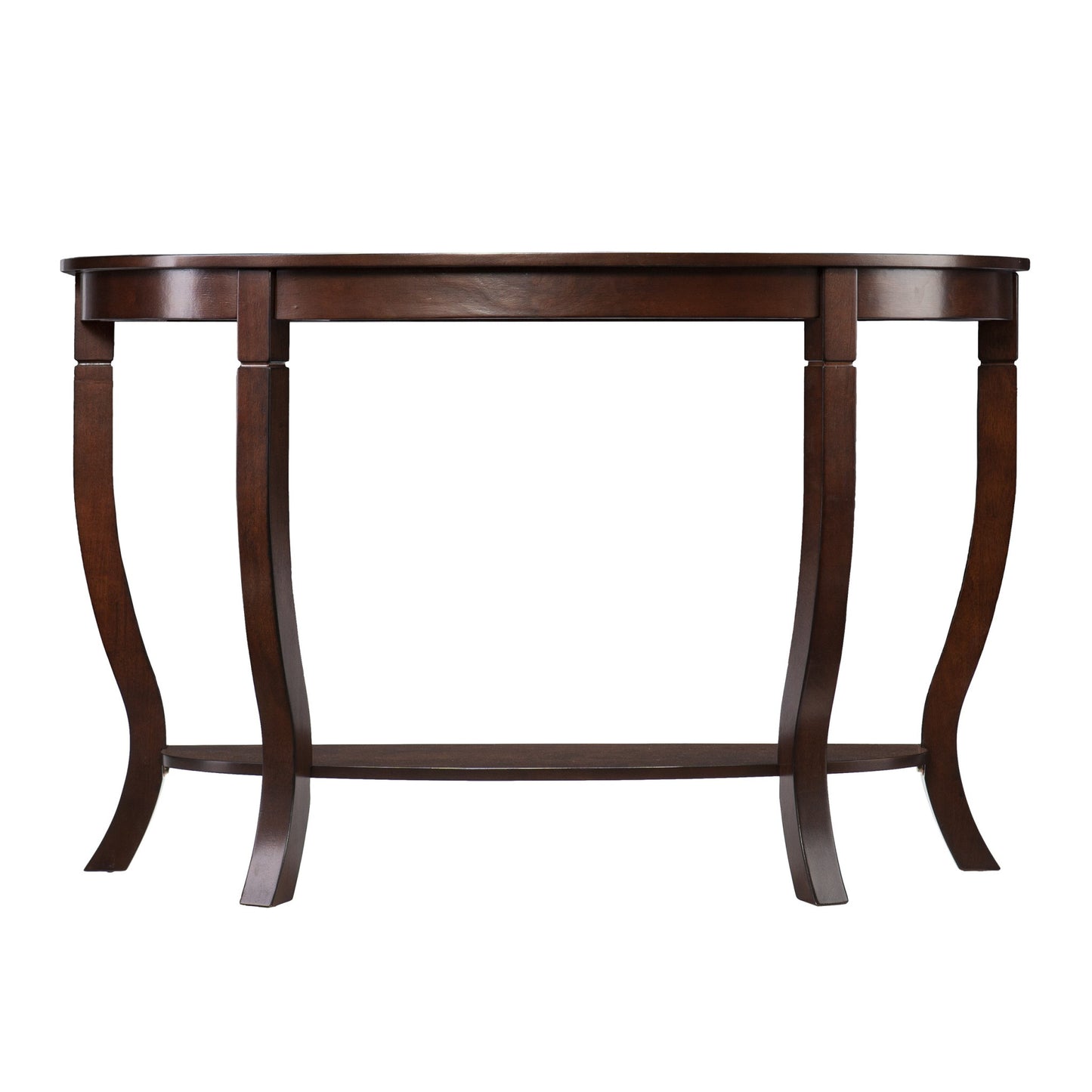 48" Brown Half Circle Console Table With Storage