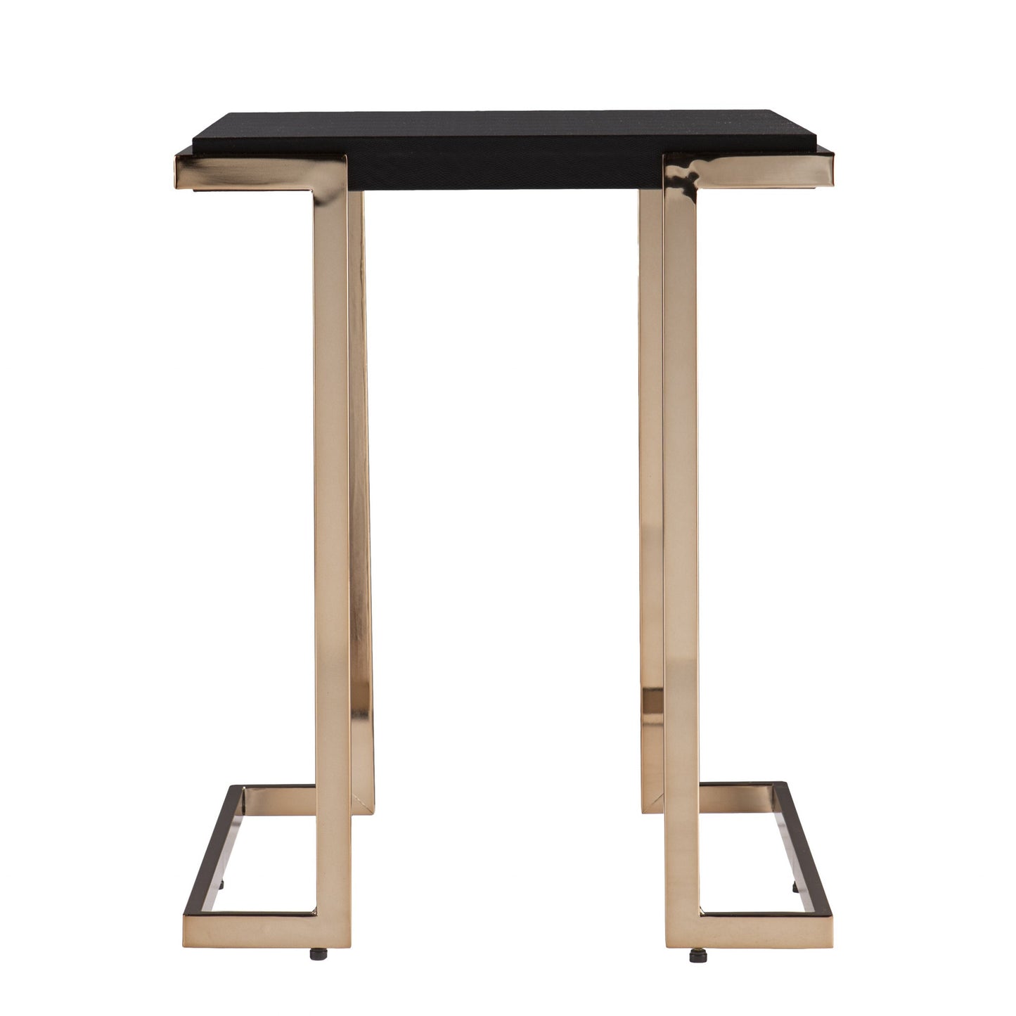 24" Black Geometric Metal Square End Table