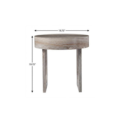 20" Brown Manufactured Wood Round End Table