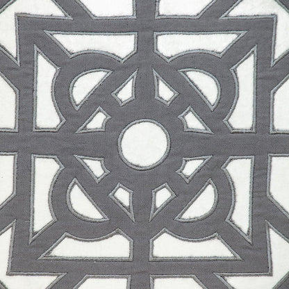 18" Gray And White Abstract Geometric Velvet Throw Pillow