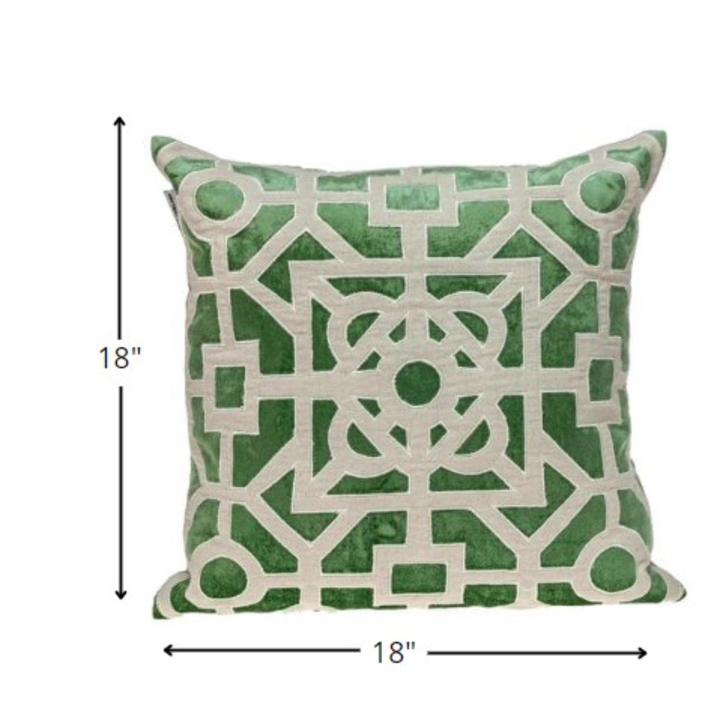 18" Green Velvet Throw Pillow