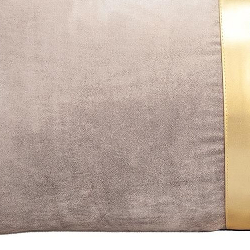 Beige Gold and Blue Tufted Velvet Lumbar Pillow