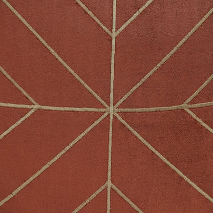 20" Burnt Orange And Gold Velvet Throw Pillow with Embroidery And Tassels