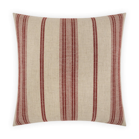 D.V. KAP HOME   24" x 24" Correze Pillow - Cayenne Stripes, Farmhouse     - 4027-C-2424