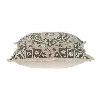 Boho Garland Beige and Dark Brown Decorative Accent Pillow