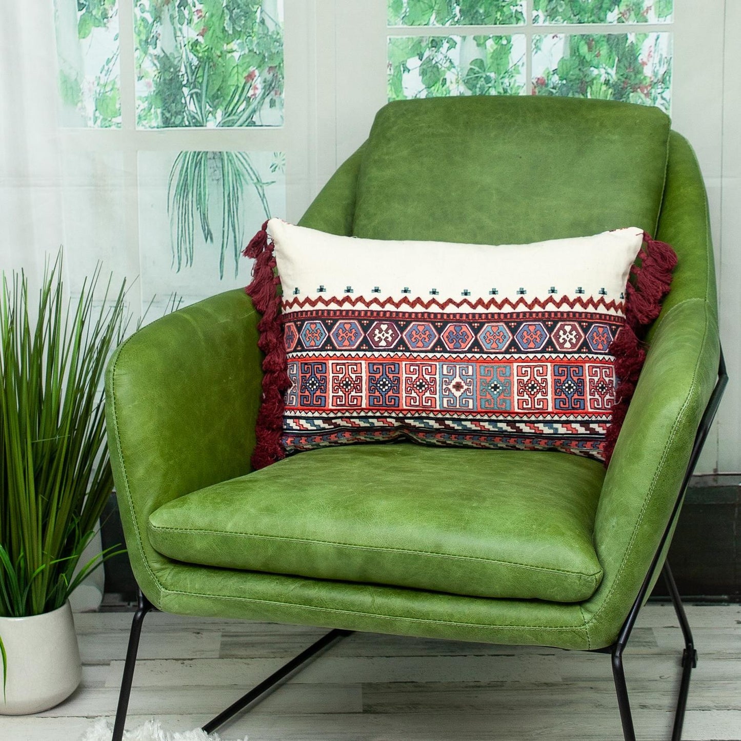 14" X 20" MULTICOLOR Cotton Blend Throw Pillow