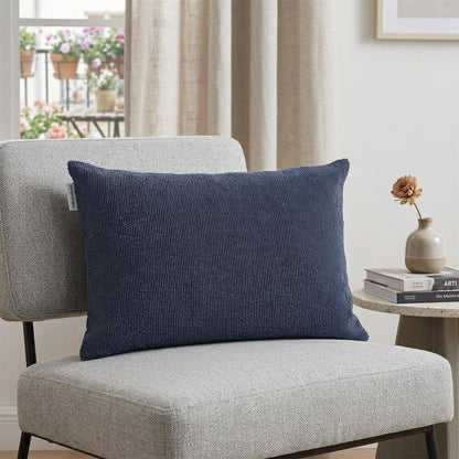 Shimmering Blue Beaded Luxury Throw Pillow