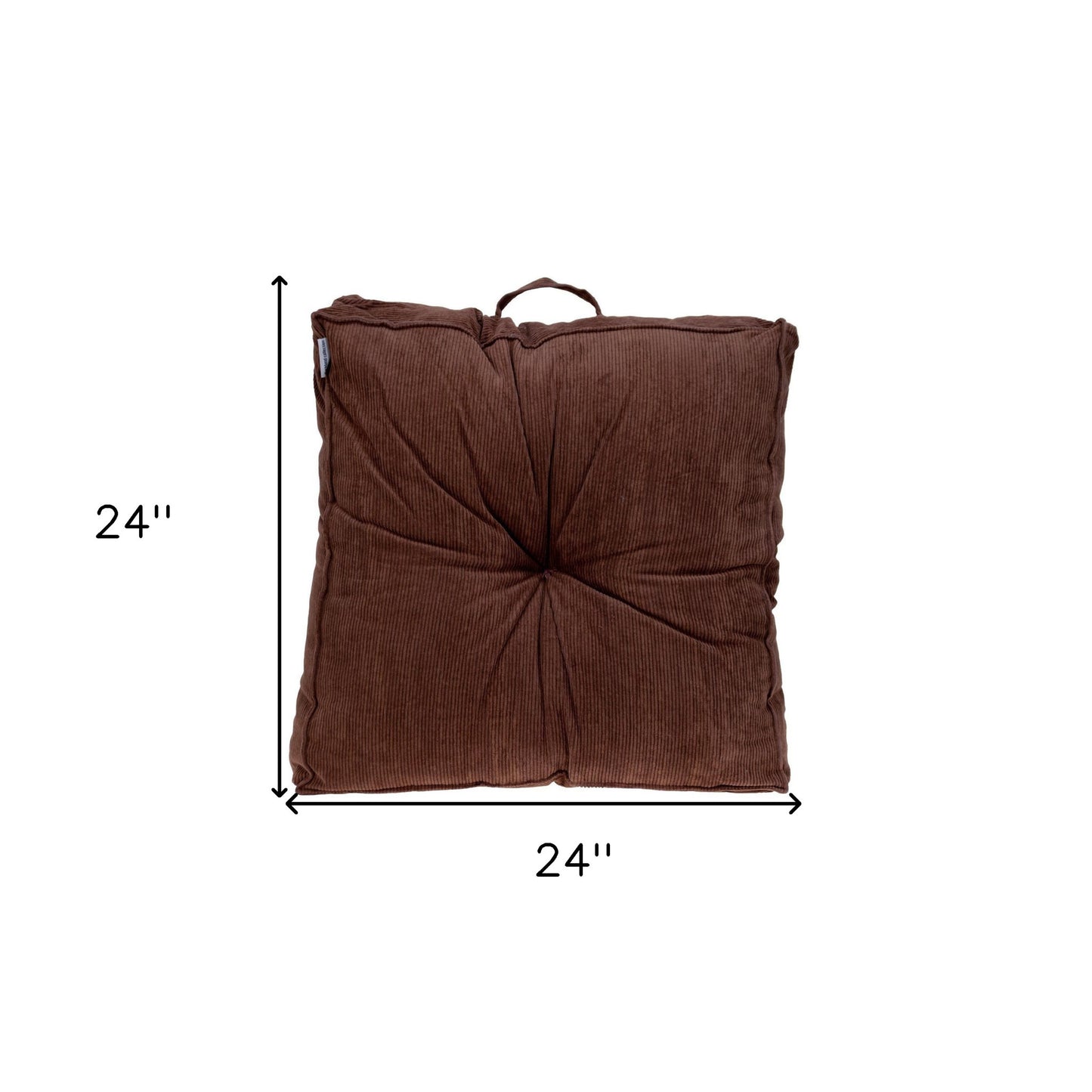 Corduroy Styled Dark Brown Tufted Floor Pillow