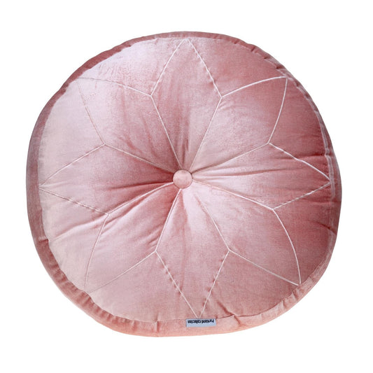 20" X 20" Pink Round Velvet Throw Pillow