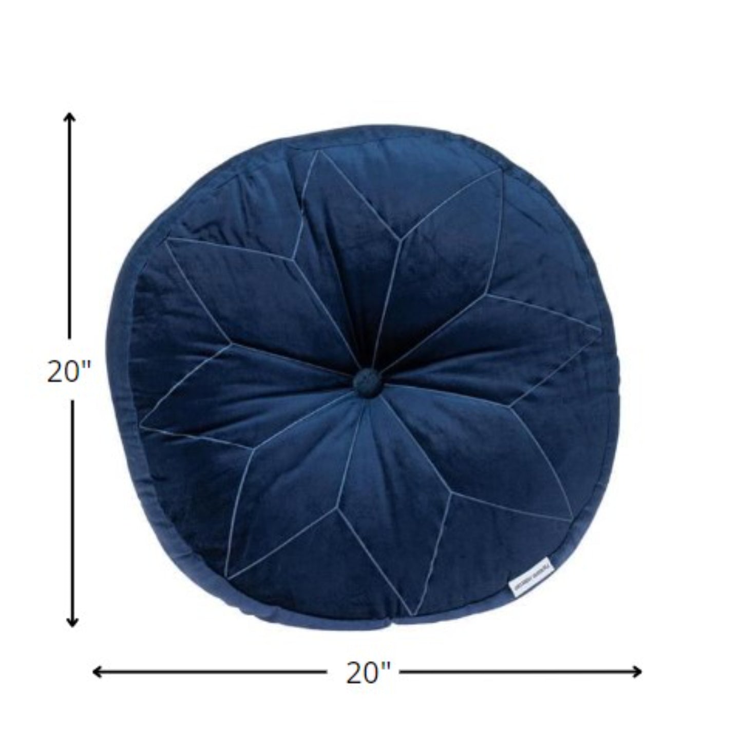 20" X 20" NAVY Round Velvet Throw Pillow