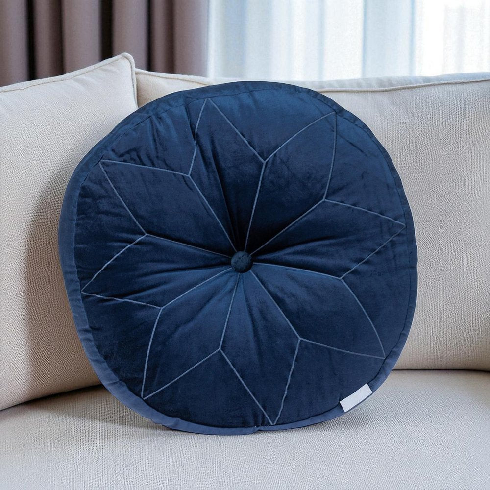 20" X 20" Navy Blue Round Throw Pillow