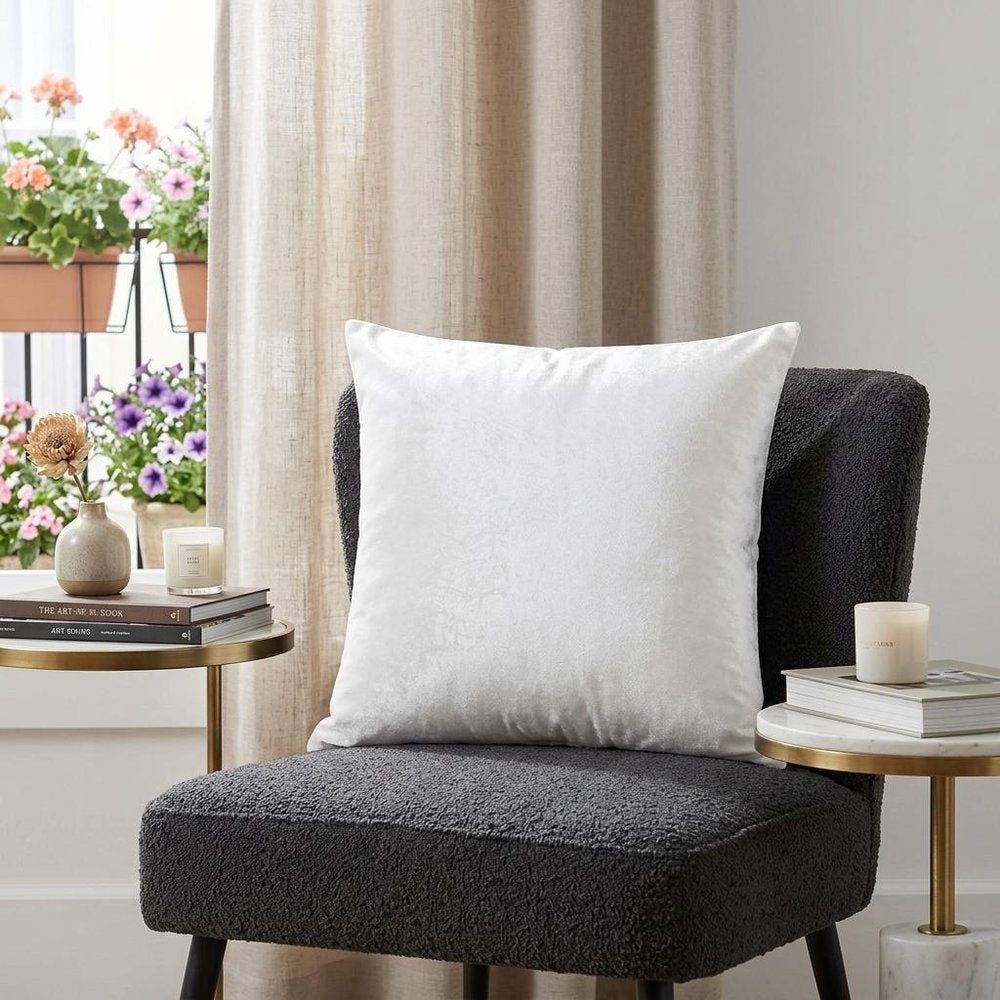 Classic 20" Solid Color White Soft Touch Throw Pillow
