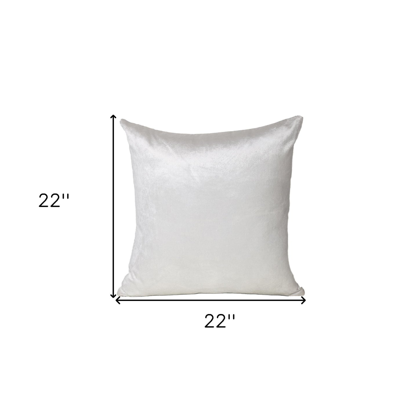 22" White Cotton Blend Throw Pillow