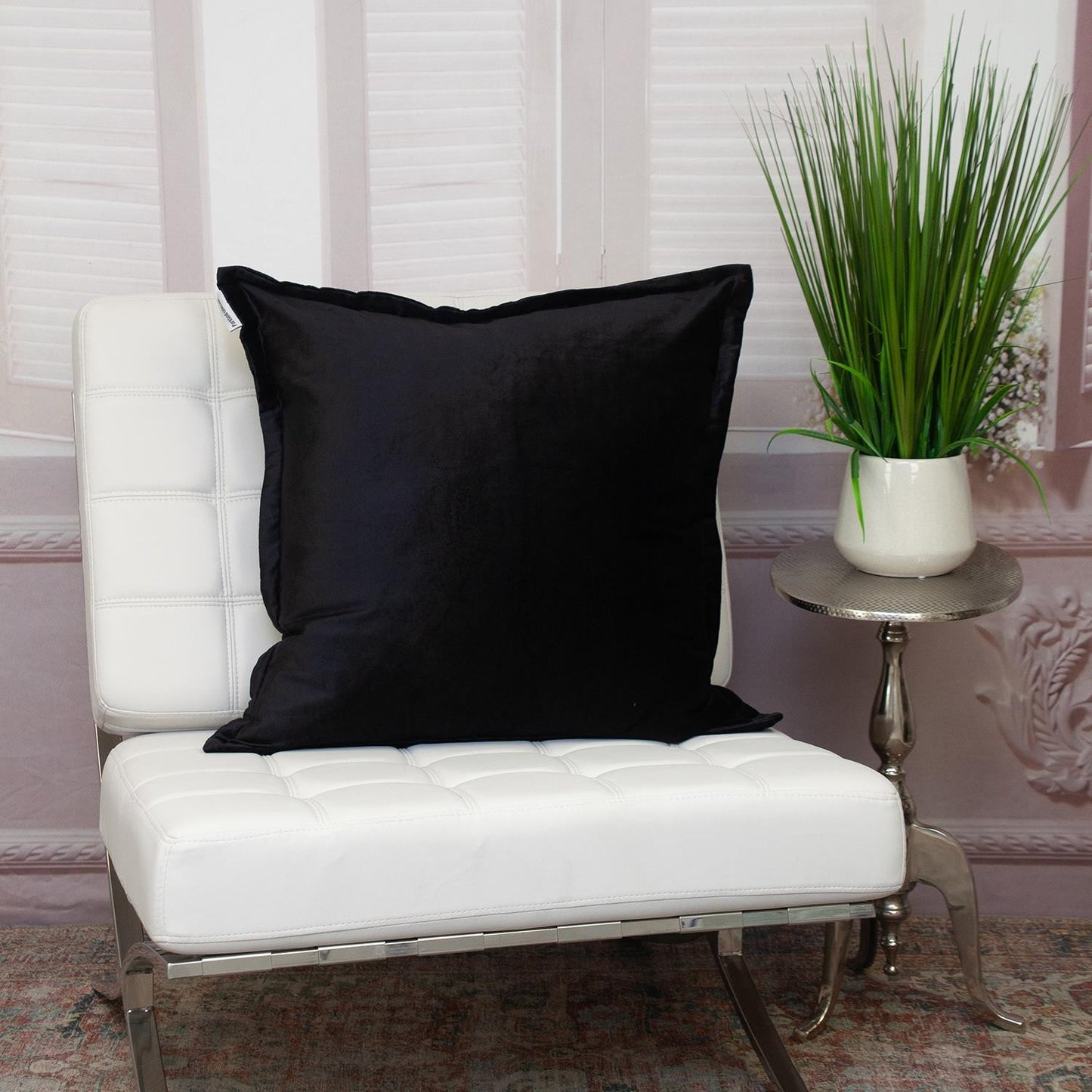 Premier 24" Soft Touch Jet Black Solid Color Accent Pillow