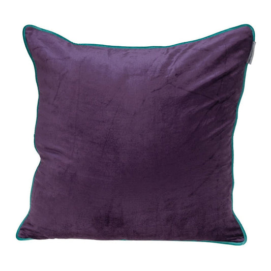 20" Purple And White Velvet Throw Pillow