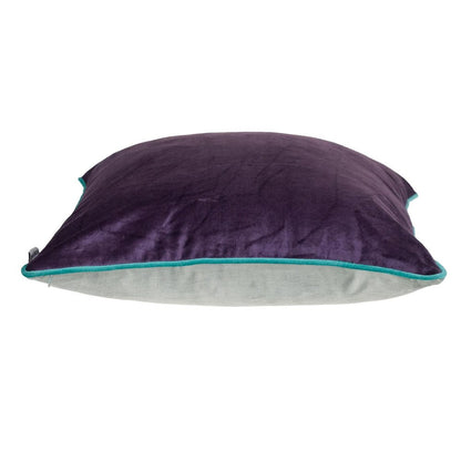 20" Purple And White Velvet Throw Pillow
