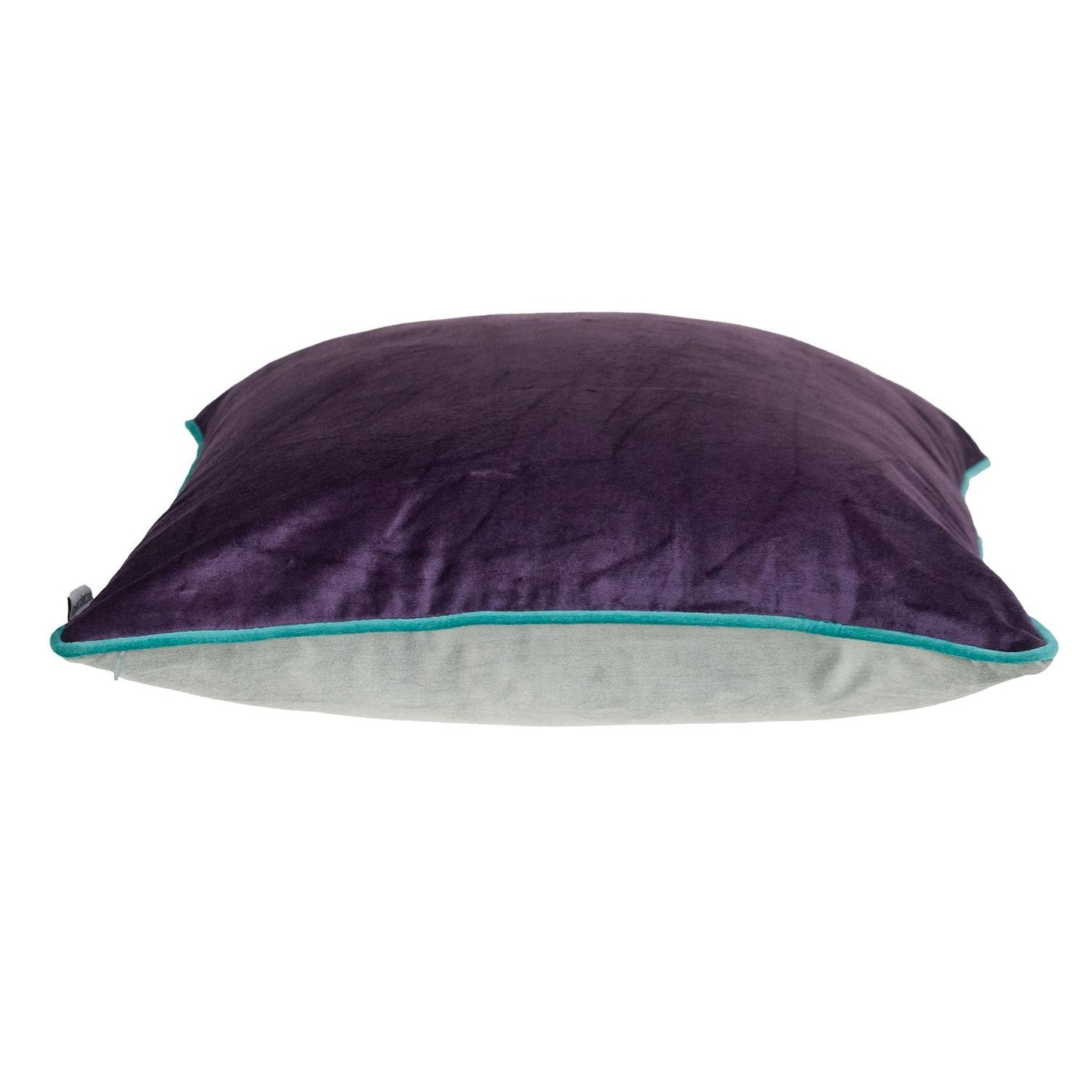 Purple and White Reversible Velvet Throw Pillow