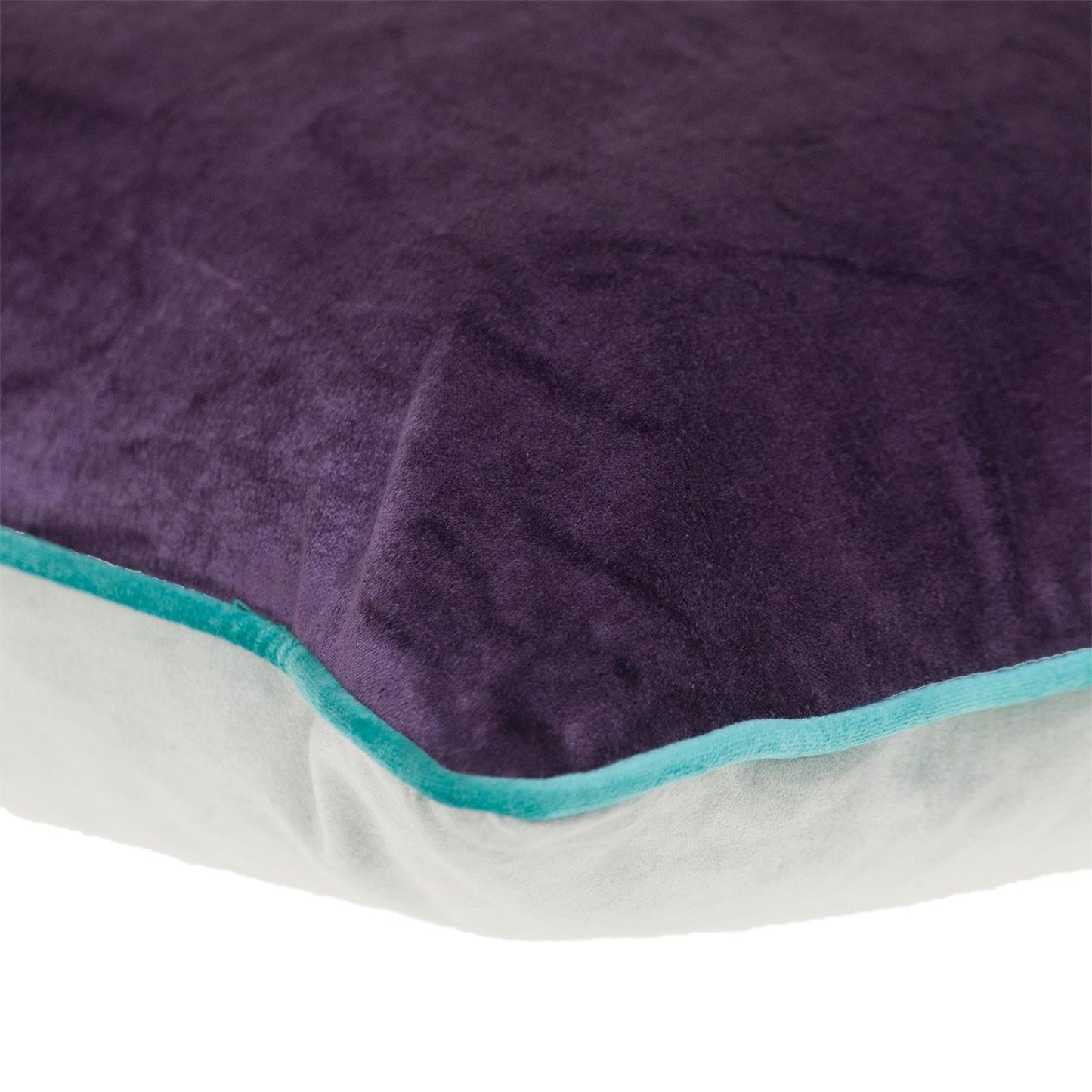 Purple and White Reversible Velvet Throw Pillow