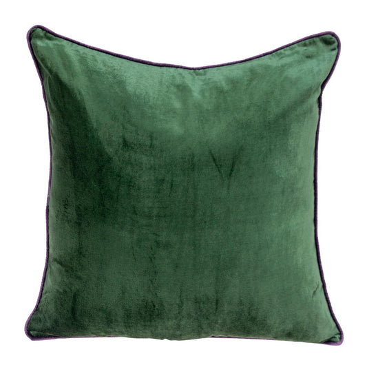 Emerald Green and Taupe Reversible Velvet Throw Pillow