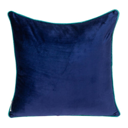 20" Gray And Navy Blue Velvet Throw Pillow