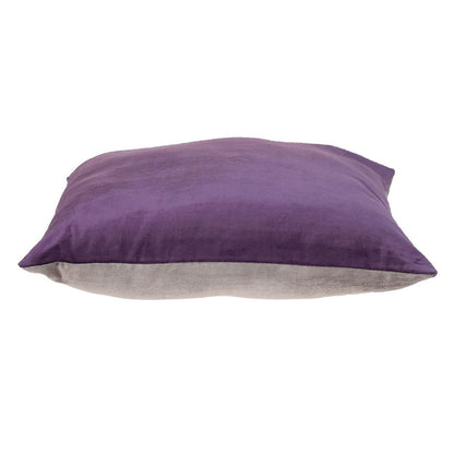 20" Purple And Dark Gray Cotton Blend Throw Pillow