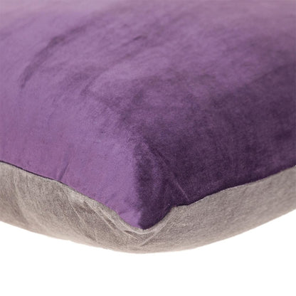 20" Purple And Dark Gray Cotton Blend Throw Pillow