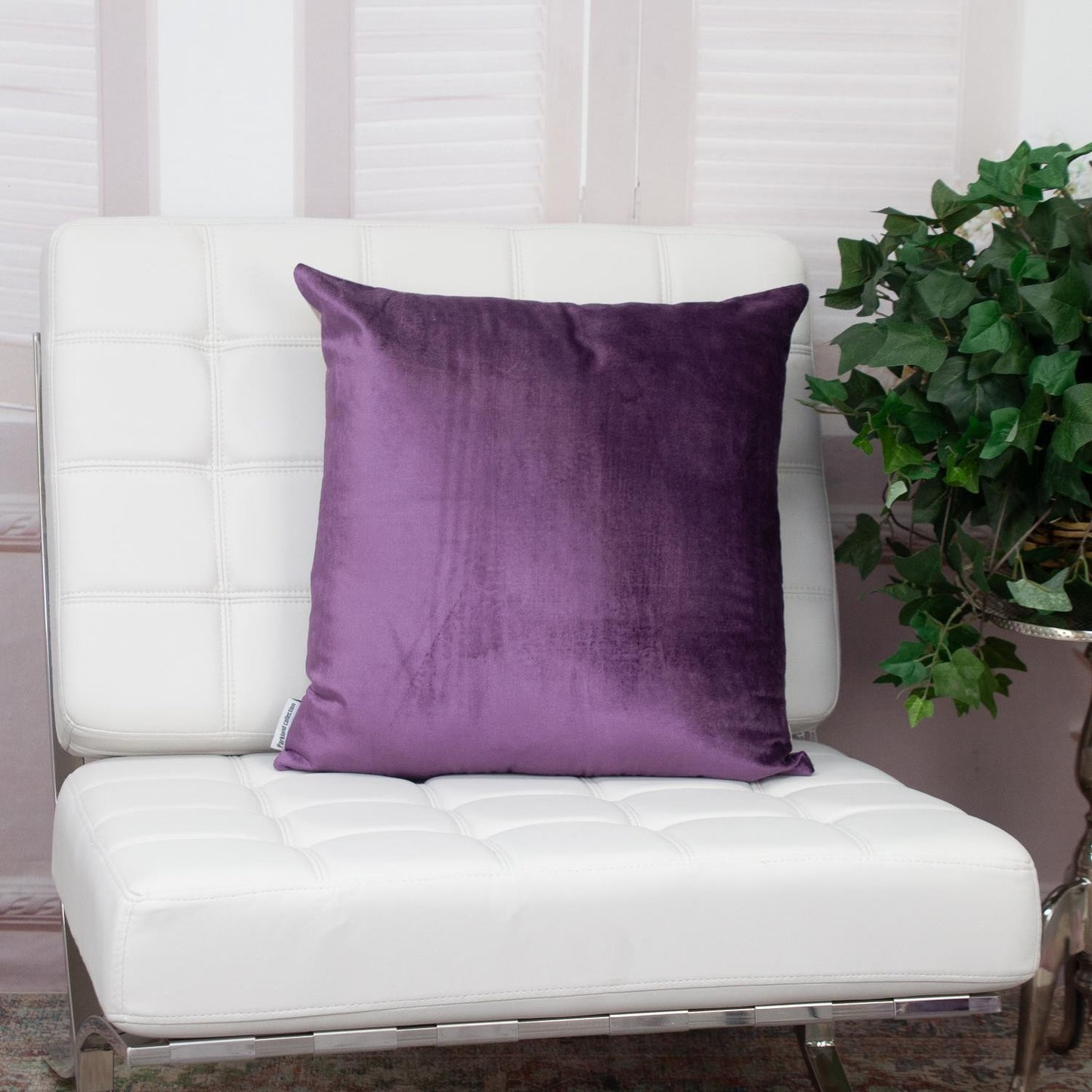 Purple and Dark Gray Dual Solid Color Reversible Throw Pillow