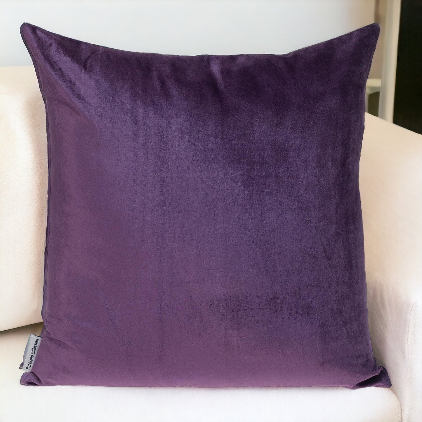 Purple and Dark Gray Dual Solid Color Reversible Throw Pillow